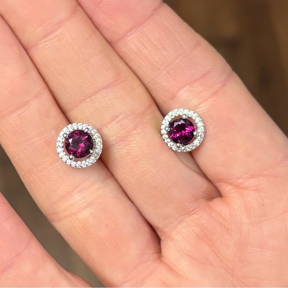 Set! Natural Garnet Ring, Earrings & Pendant Necklace in 925 Sterling Silver. - Picture 8 of 14